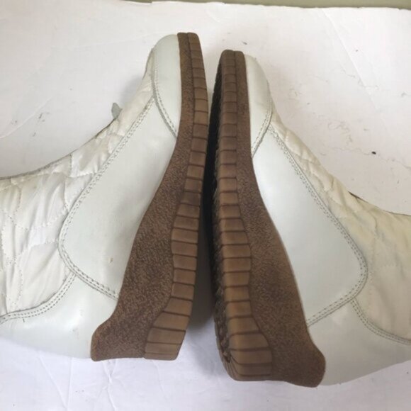 Aquatalia NEW Leather Nylon Front Zip Wedge Waterproof Winter Quilted Boots Snow - Picture 10 of 16